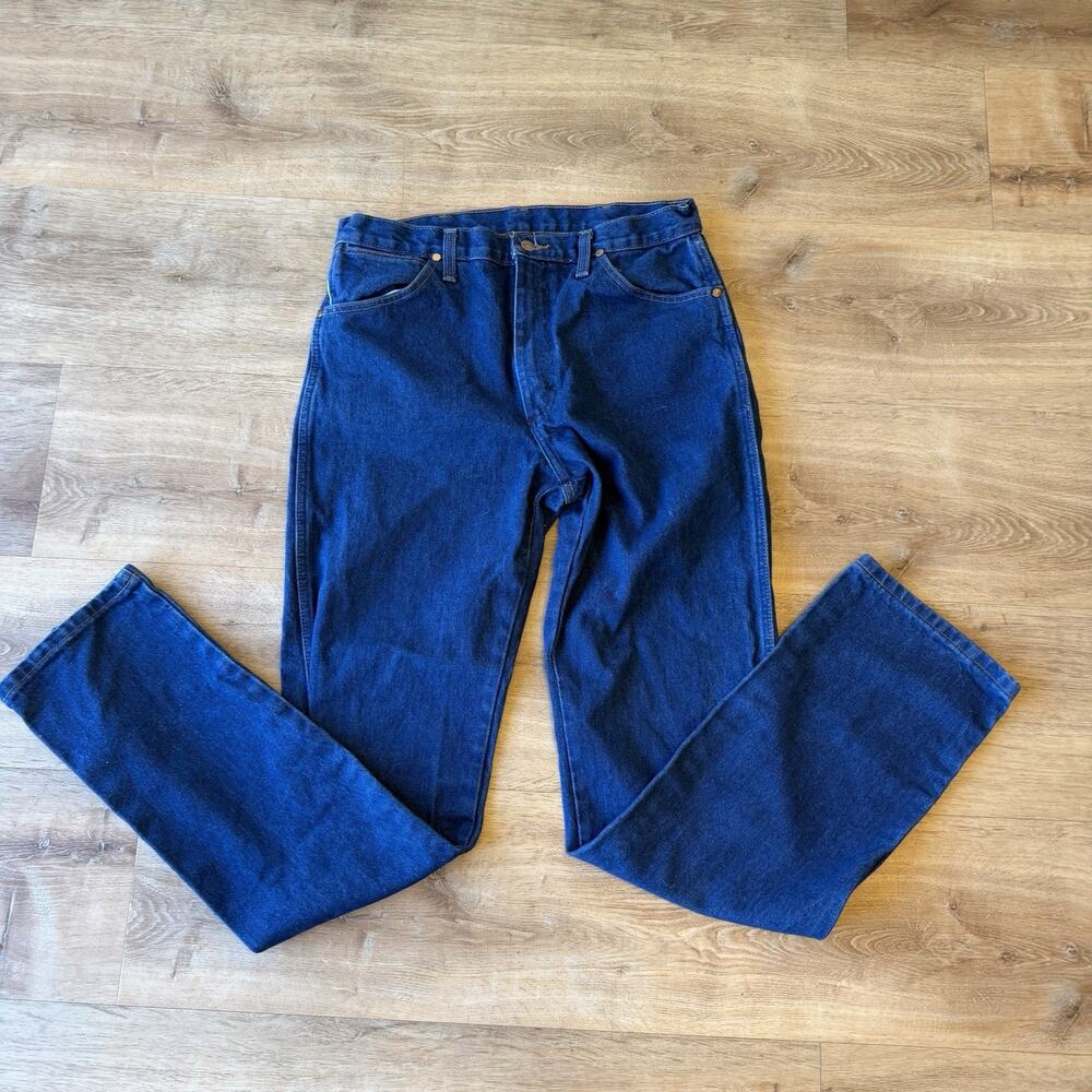 Wrangler Cowboy Cut Jeans Mens 33x36 Blue Rigid Classic Denim Dark Wash 13MWZ